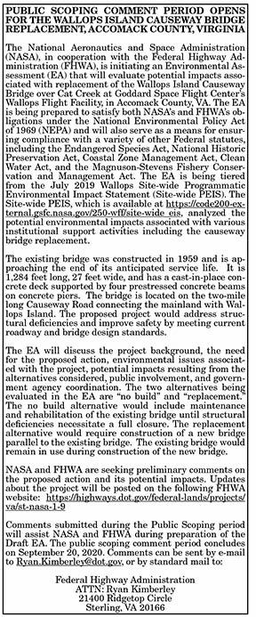 Federal Hwy. Admin. Public Scoping Period 8.14