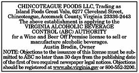 Island Foods Great Valu ABC license 9.25, 10.2
