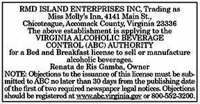 Miss Molly’s Inn ABC License 9.18, 9.25