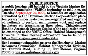 Old Dominion Electric VMRC Public Notice 9.11, 9.18