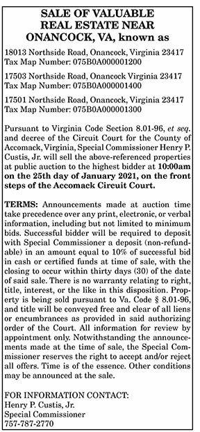 Sale of Real Estate Near Onancock 1.15, 1.22