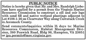 VMRC Public Notice Lieberum 2.12
