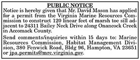 VMRC Public Notice Mason 2.26