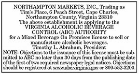 ABC License Tims Place 3.19, 3.26