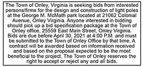 Onley Bids for Light Poles at Park 3.19
