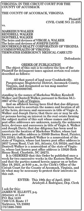 Order of Publication Walker 4.23, 4.30