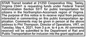 STAR Transit Request for Federal Funds 4.9, 4.16