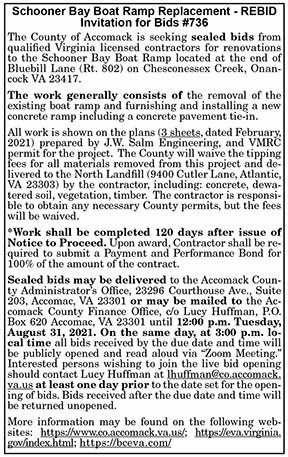 Schooner Bay Boat Ramp Replacement REBID Invitation for Bids #736 7.30