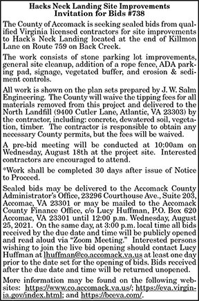 Accomack County Hacks Neck Site Improvements Bid 8.6