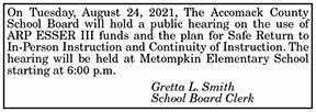 Accomack County School Board Public Hearing 8.20