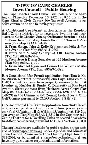 Town of Cape Charles Town Council Public Hearing 12.3