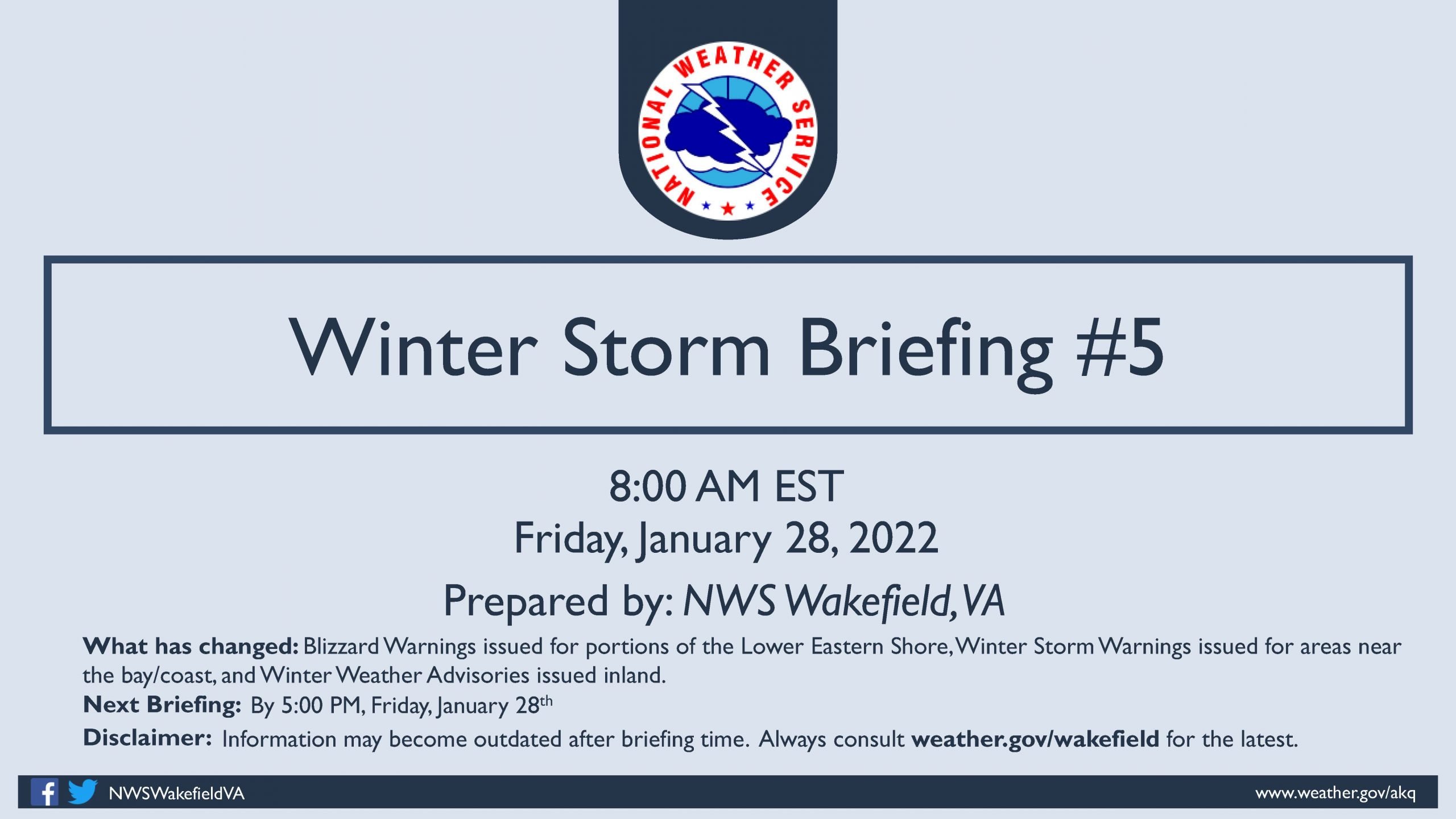 UPDATED: NWS Winter Storm Briefing Friday, 8 a.m.
