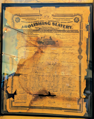 Copy of 13th Amendment on Display at Ker Place