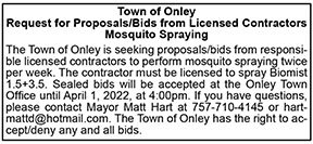 Town of Onley RFP for Mosquito Spraying 3.11