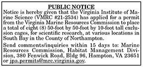 VMRC Public Notice VIMS 4.8