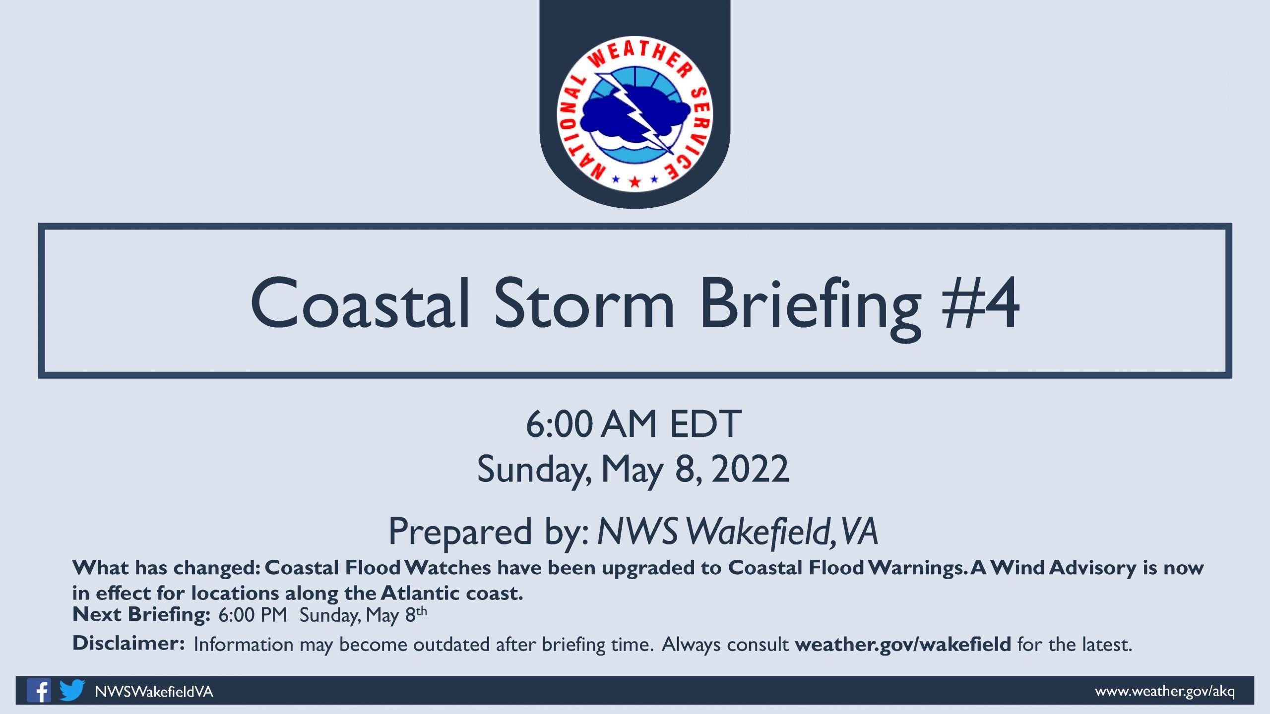 Coastal Storm — Updated Forecast