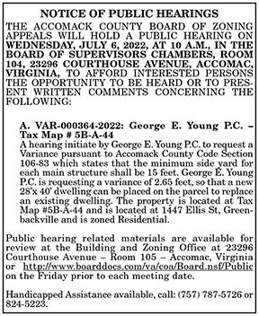 Accomack County Board of Zoning Appeals 6.17, 6.24