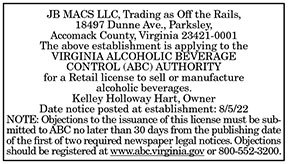 ABC License Off the Rails 8.5, 8.12