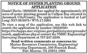 Oyster Planting Ground Application Daniel Davis 11.25, 12.2