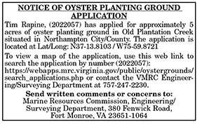 Oyster Planting Ground Application Rapine 2022057 11.18, 11.25