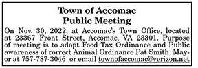 Town of Accomac Public Meeting 11.18, 11.25
